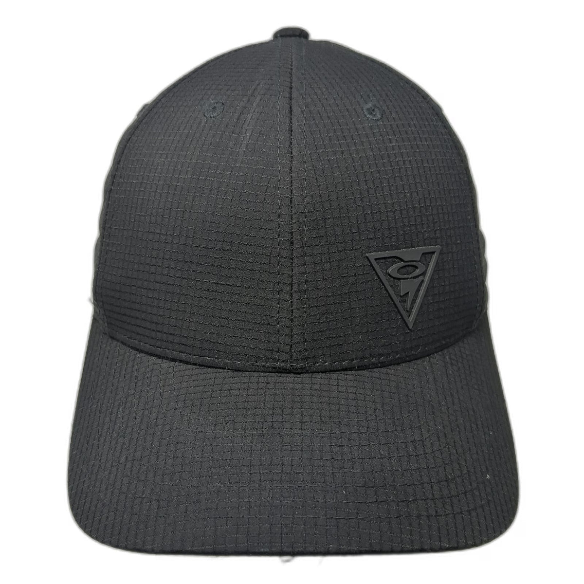 Oakley Baseball Cap Black S-M Flexfit Grid Texture Performance Logo tonal hat