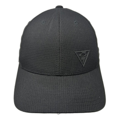 Oakley Baseball Cap Black S-M Flexfit Grid Texture Performance Logo tonal hat