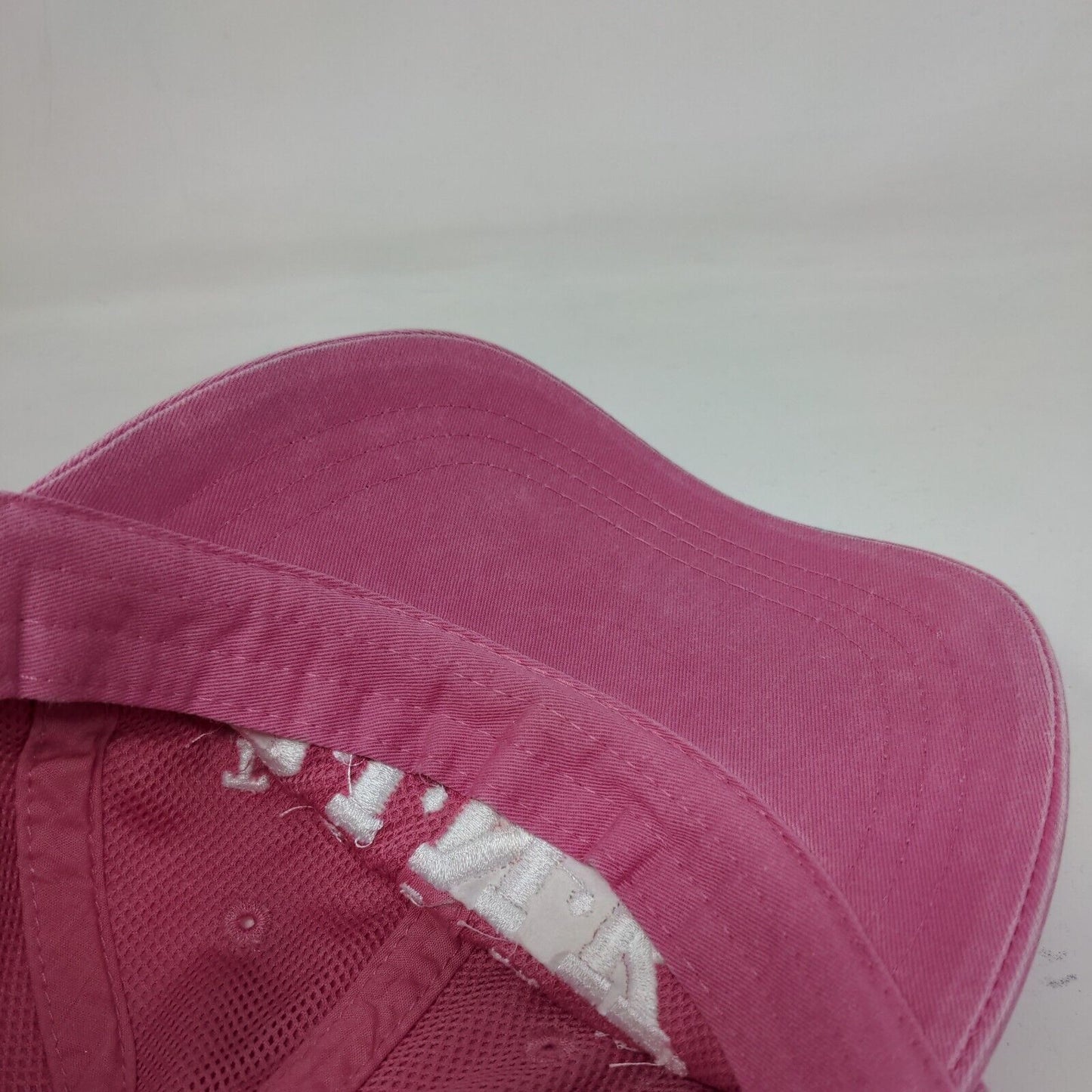 Think Pink Ribbon Slideback Hat Pink One Size Leather Strap Adams