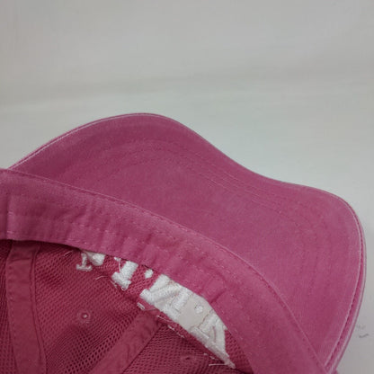 Think Pink Ribbon Slideback Hat Pink One Size Leather Strap Adams
