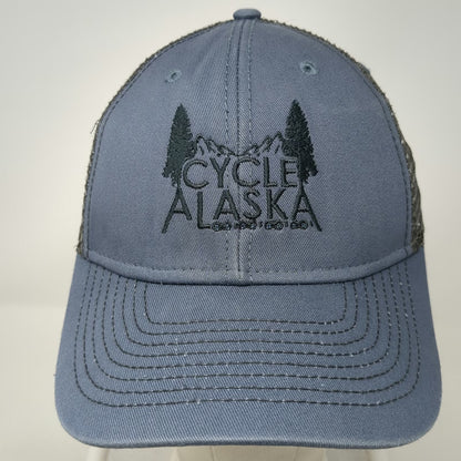 Ouray Sportswear Cycle Alaska Trucker Hat Blue One Size Snapback Mesh Juneau