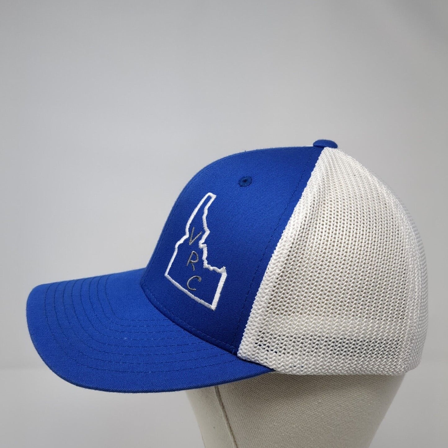 Idaho VRC Fitted Mesh Back Trucker Hat Blue L/XL Flexfit Port Authority