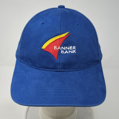 Banner Bank Strapback Hat Blue One Size Adjustable Embroidered Richardson