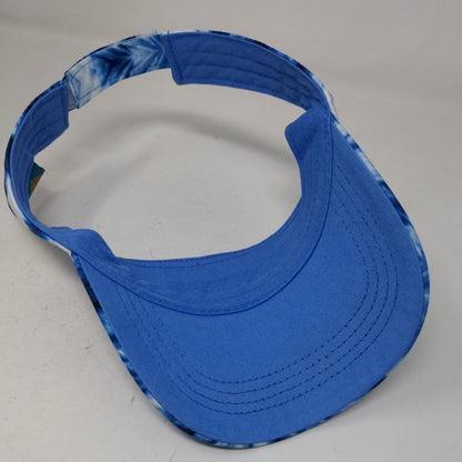 Free Style Men's Strapback Sun Visor Cap Hat Blue Tie Dye Myrtle Beach Logo