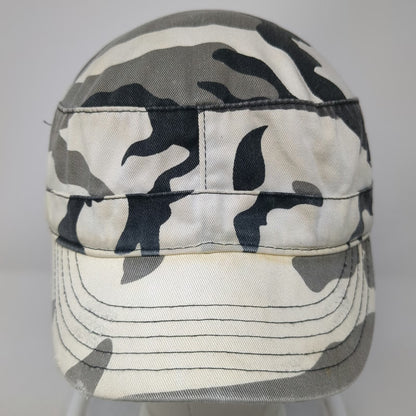 Dorfman Pacific Army Cap White Gray Black Camo One Size Distressed Strapback Hat