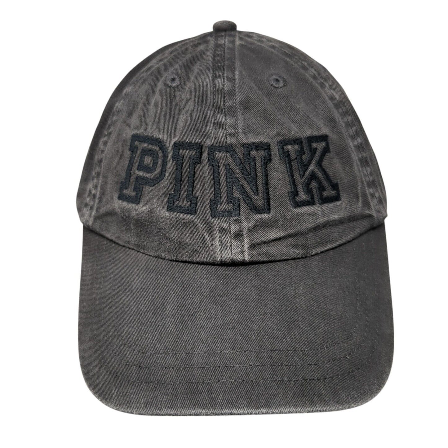 PINK Slideback Hat Black OS Adjustable Embroidered Victoria's Secret Cotton