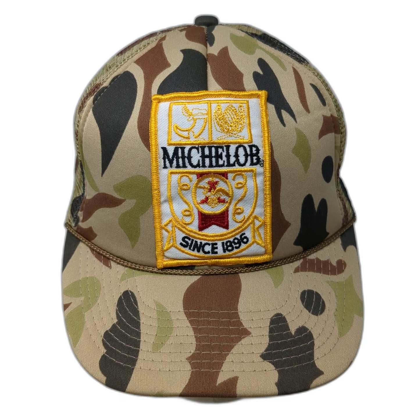 Cobra Caps Trucker Hat Beige One Size Michelob Beer Patch Camo Snapback Mesh Hat