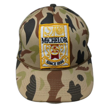 Cobra Caps Trucker Hat Beige One Size Michelob Beer Patch Camo Snapback Mesh Hat