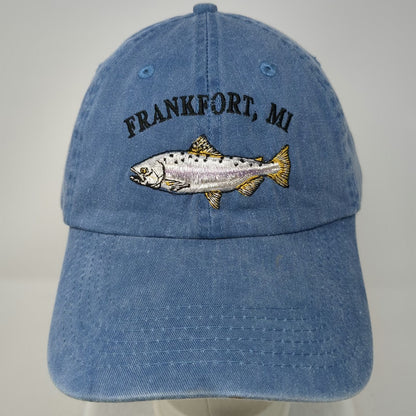 O'Keefe's Reef Baseball Cap Blue One Size Frankfort MI Fish Salmon Strapback Hat