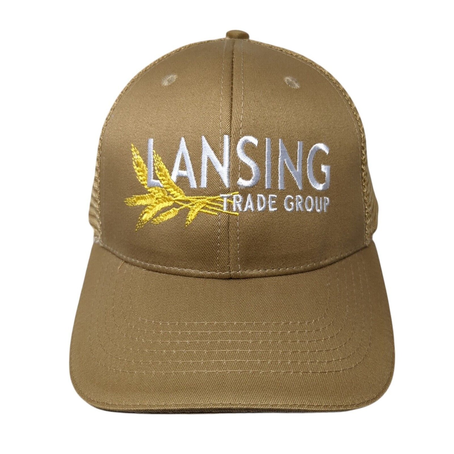 Lansing Trade Group Idaho Strapback Trucker Hat Tan OS Adjustable Mesh Back