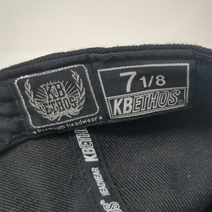 KB Ethos Baseball Cap Black 7 1/8 JB Auto Glass Fitted Embroidered Logo Hat