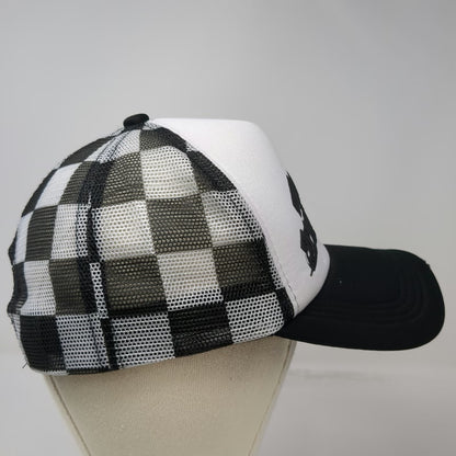 Hobby Lobby Trucker Hat White Black One Size Sprint Car Racing Checkered Pattern