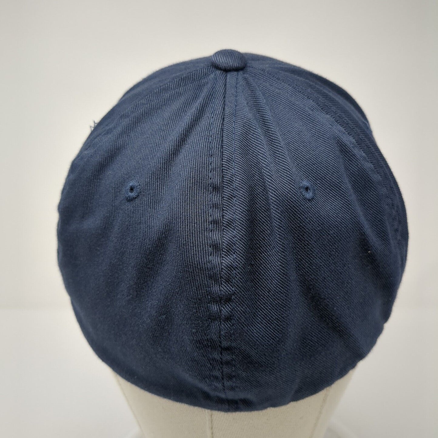 Volcom Fitted Hat Blue L/XL Flexfit Patch Logo Lightweight Vented Holes 6 Panel