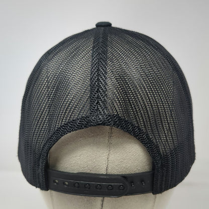 Yupoong Trucker Hat Black Blue One Size BKM Services Mesh Snapback Flat Brim