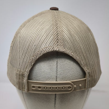Lindo Trucker Hat Brown One Size Mesh Snapback Lizard Moon Logo Embroidered