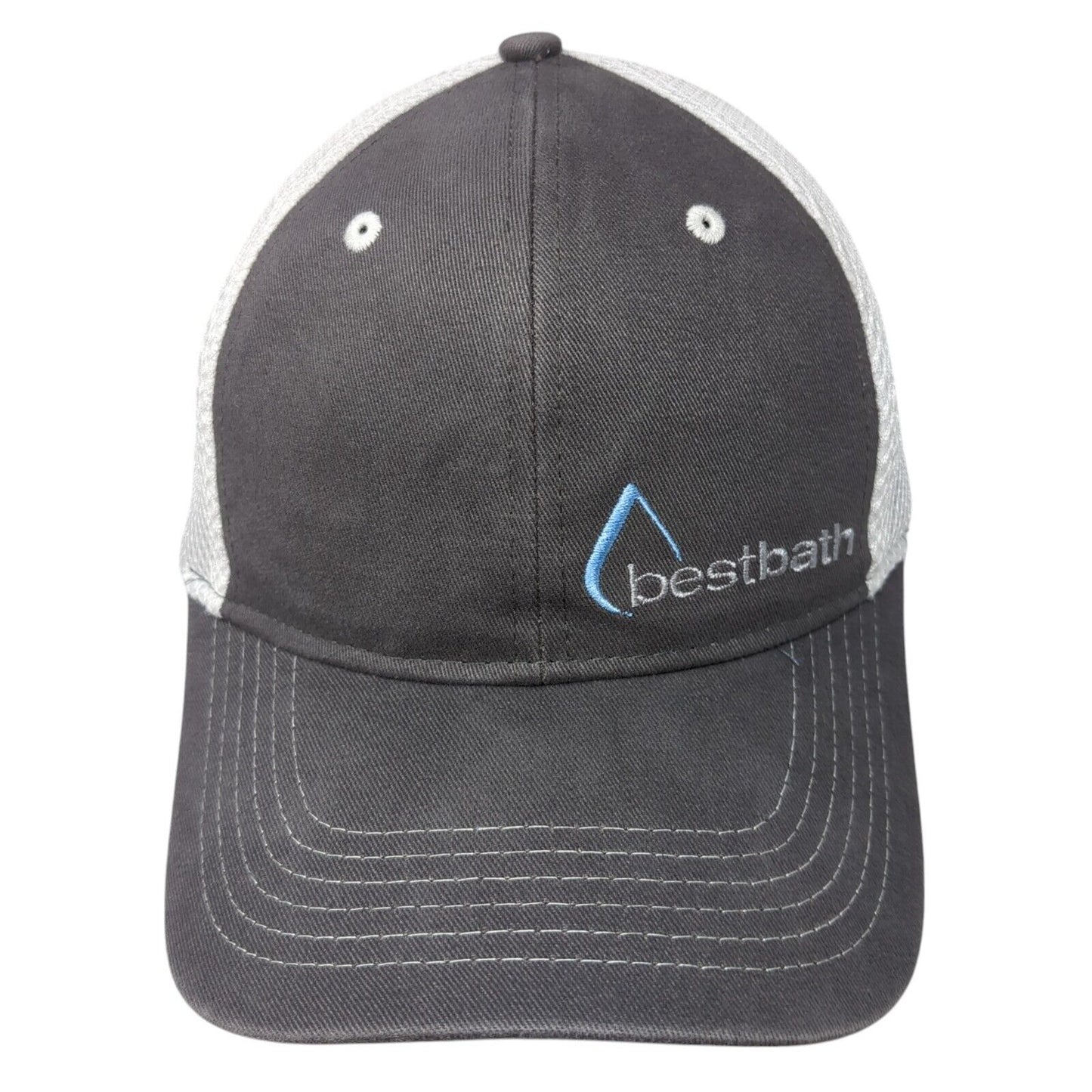 Bestbath Strapback Trucker Hat Gray One Size Adjustable Embroidered Mesh Back
