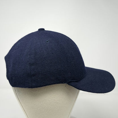 Mossimo Snapback Hat Blue OS 100% Wool Embroidered Character Baseball Vintage