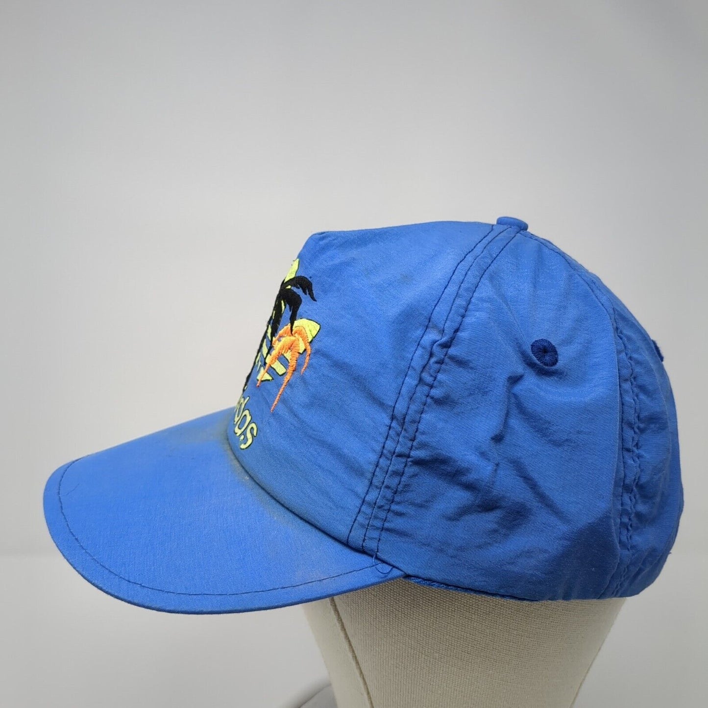 Vintage Blue Tag Adidas Snapback Hat Embroidered Palm Trees 100% Nylon