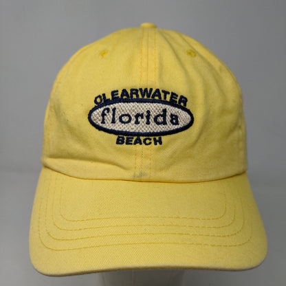 Unbranded Men's Slideback Hat Yellow Size OSFA Embroidered Clearwater Beach FL