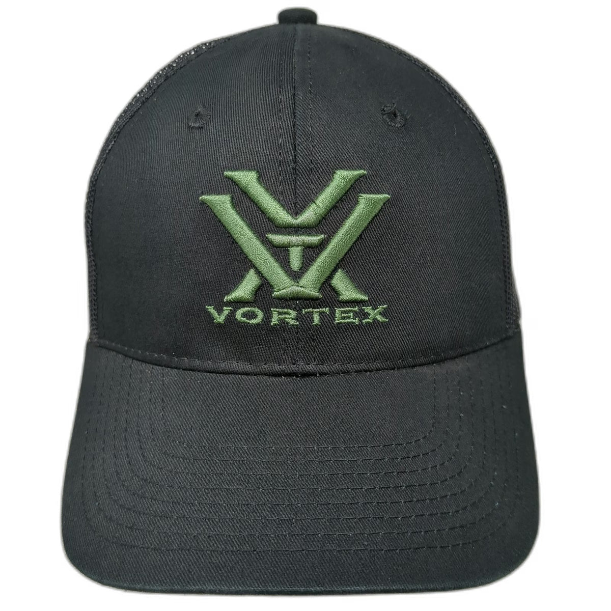Vortex Trucker Hat Black One Size Mesh Back Snapback Logo Hunting Shooting Cap