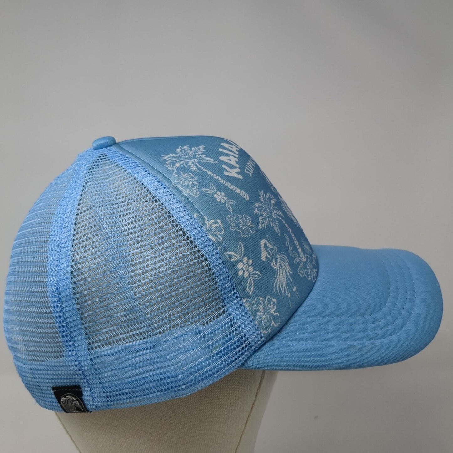 Kaialoha Supply Maui Snapback Trucker Hat Blue One Size Adjustable Mesh Back