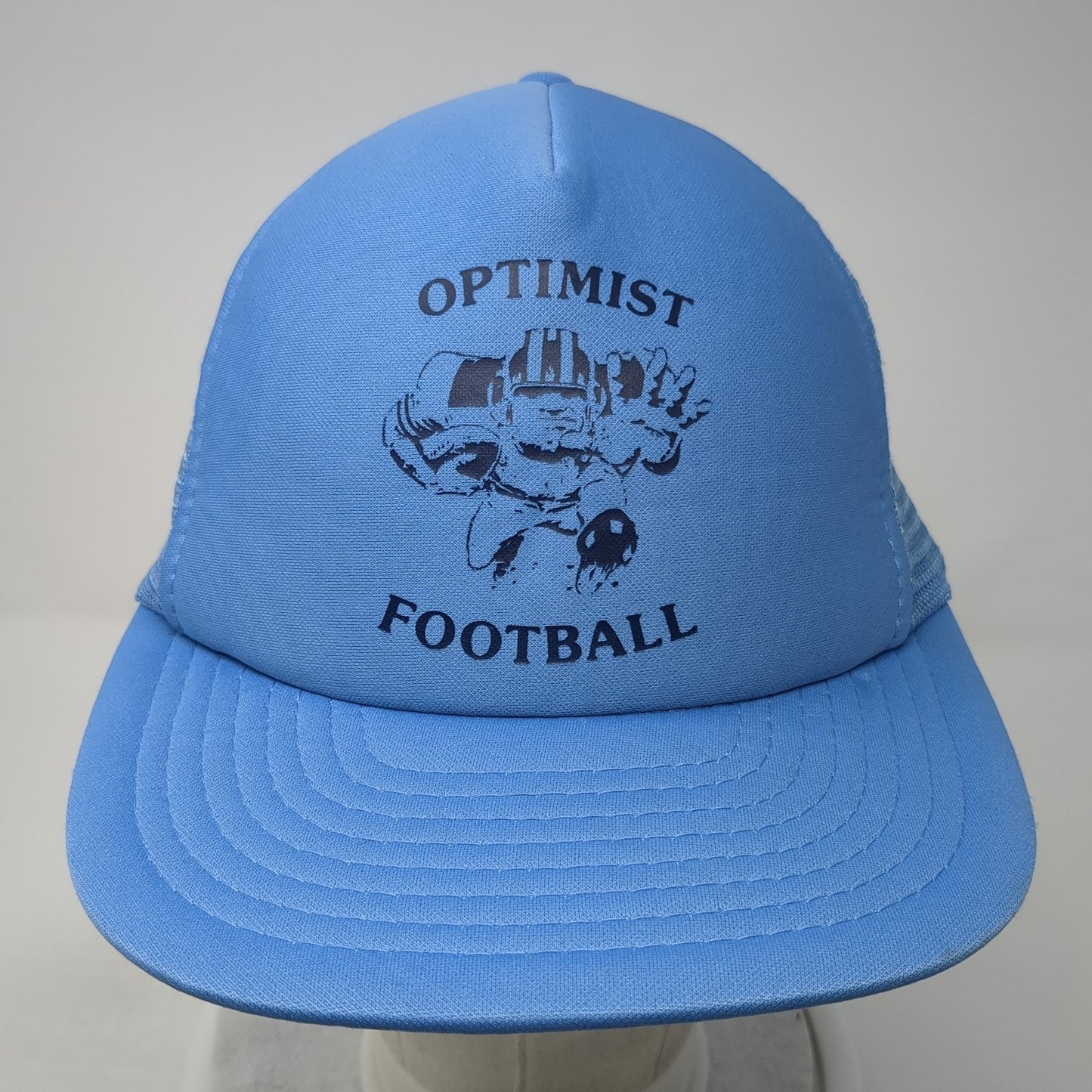 Optimist Football Snapback Trucker Hat Blue OS Adjustable Mesh Back 6 Panel