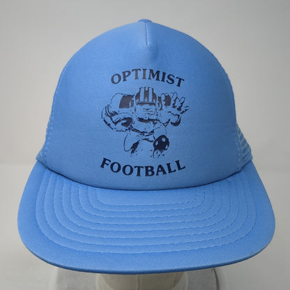Optimist Football Snapback Trucker Hat Blue OS Adjustable Mesh Back 6 Panel