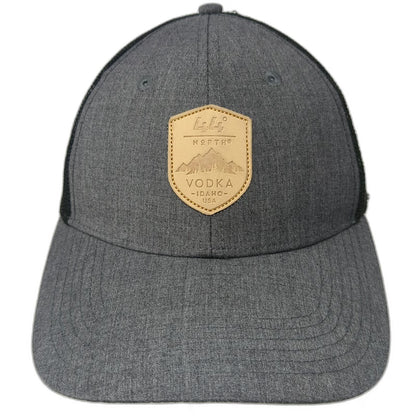 44 North Baseball Cap Gray One Size Mesh Back Leather Patch Idaho Vodka Hat