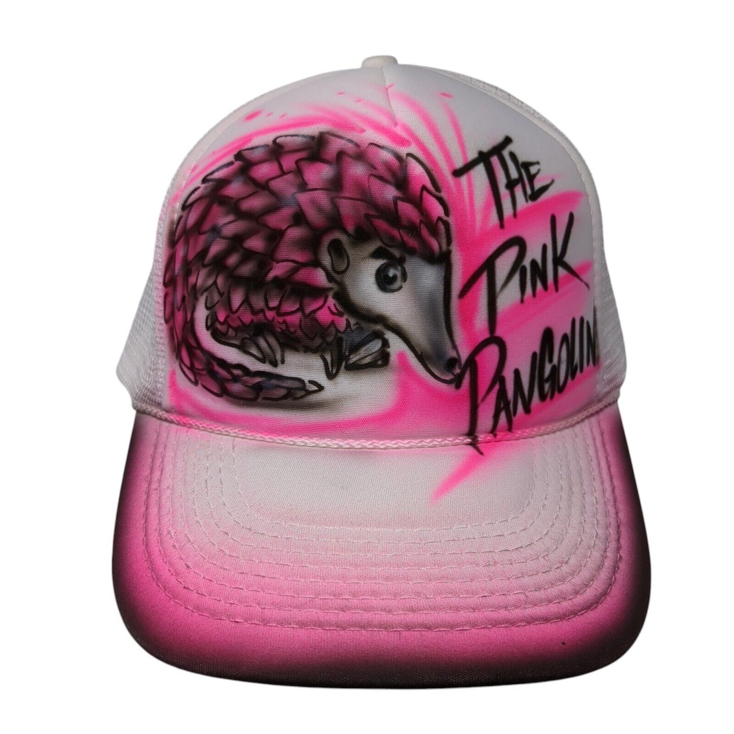 The Pink Pangolin Snapback Trucker Hat Multicolor OS Adjustable Mesh Back Rope