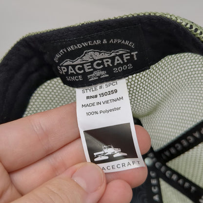 Spacecraft Trucker Hat Blue Green One Size Corduroy Mesh Topo Map Snapback