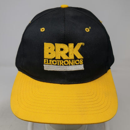 Nissun Snapback Hat Black Yellow OS BRK Electronics Embroidered Logo 2-Tone