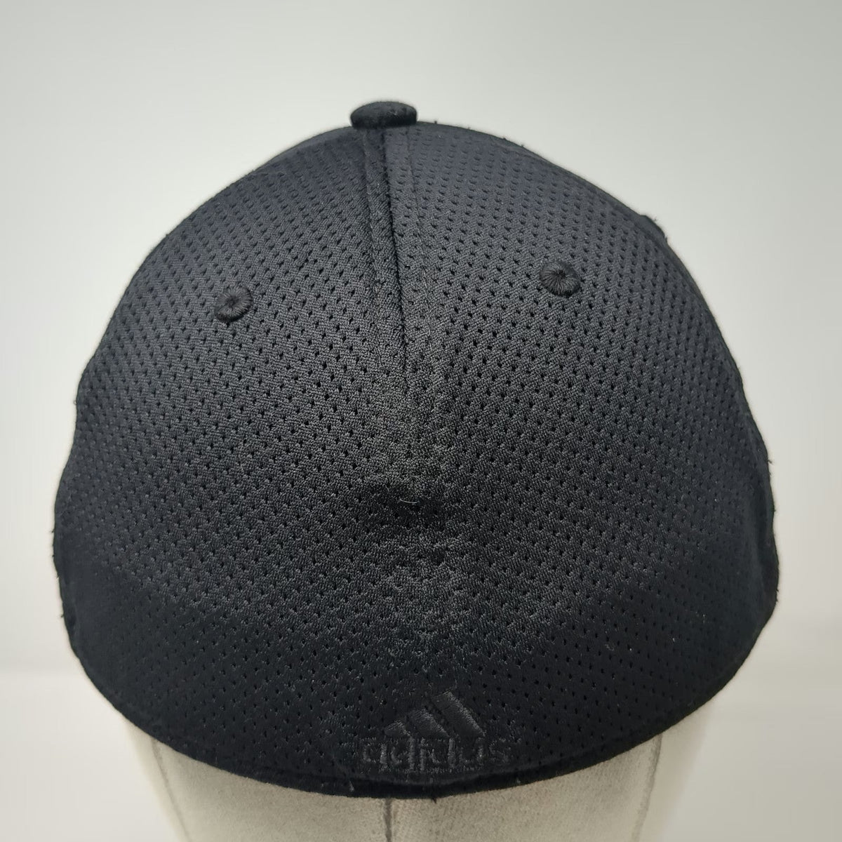 Adidas Baseball Cap Black XL Tonal Logo Performance Mesh Stretch Fit Hat