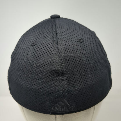 Adidas Baseball Cap Black XL Tonal Logo Performance Mesh Stretch Fit Hat