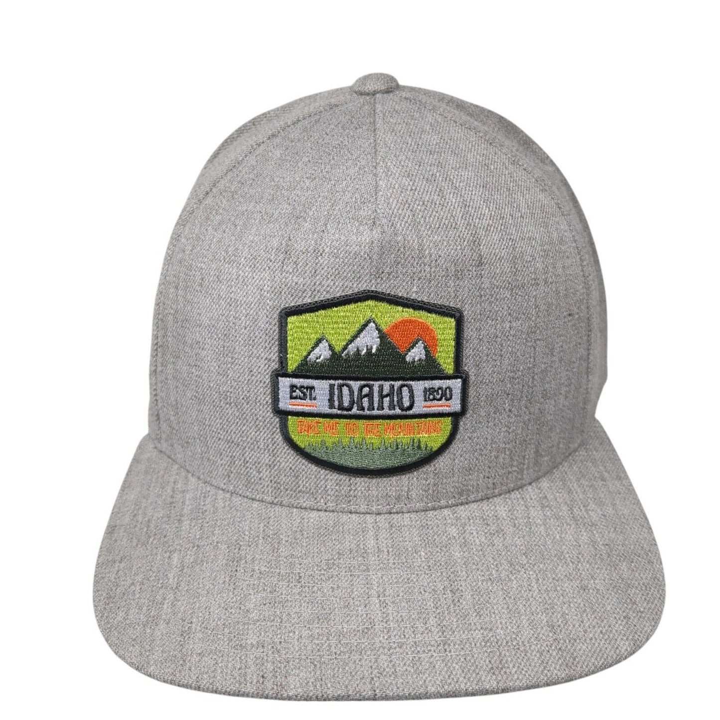 Idaho Est. 1890 Take Me To The Mountains Snapback Hat Gray OS Classics Yupoong