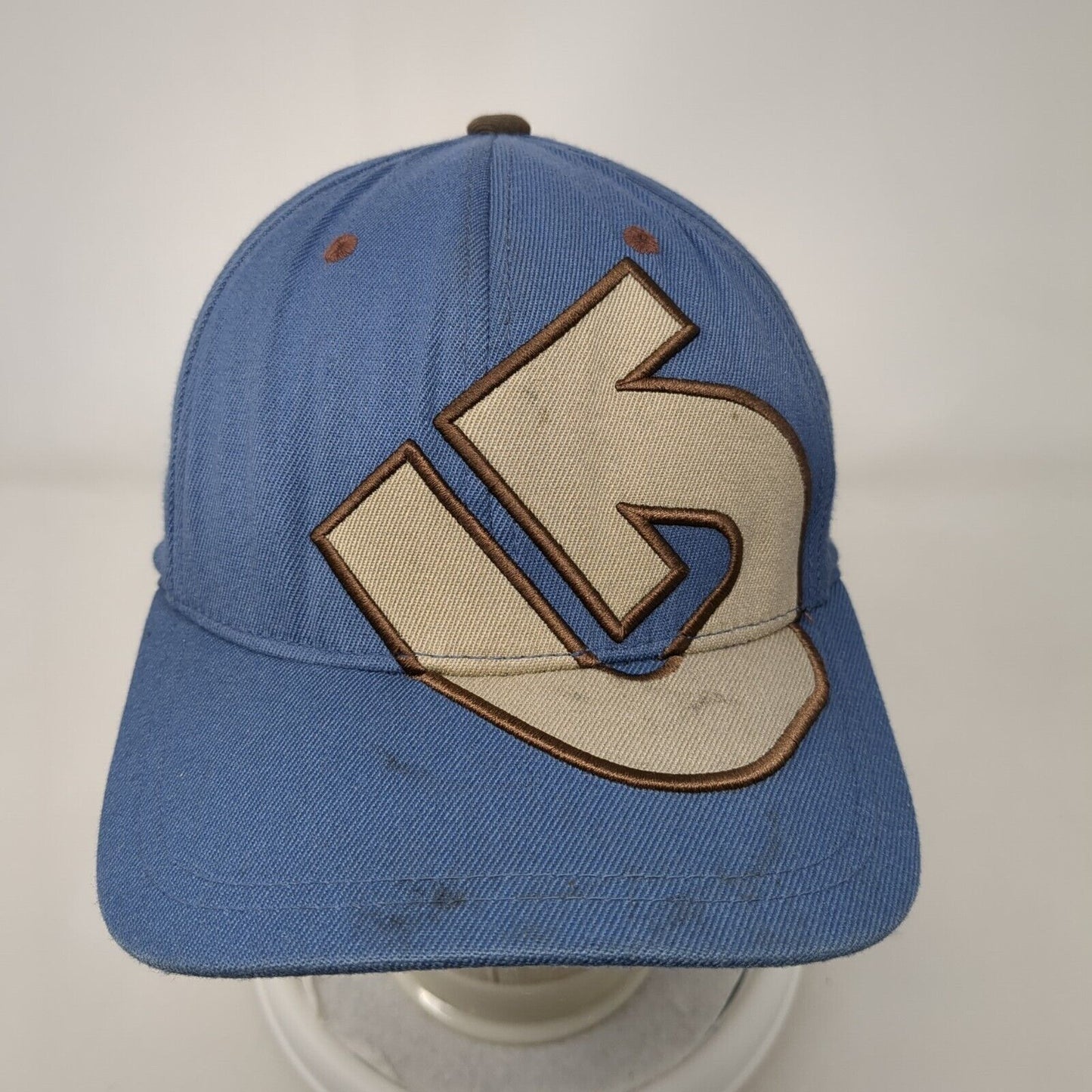Burton Fitted Hat Blue S/M Flexfit Embroidered Lightweight Vented Holes Yupoong