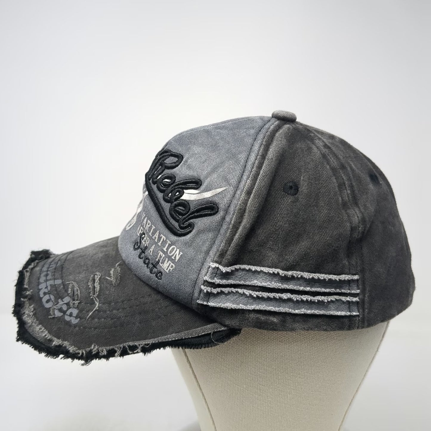 Gray Baseball Cap One Size Black Rebel Indian Dakota Embroidered Adjustable Hat