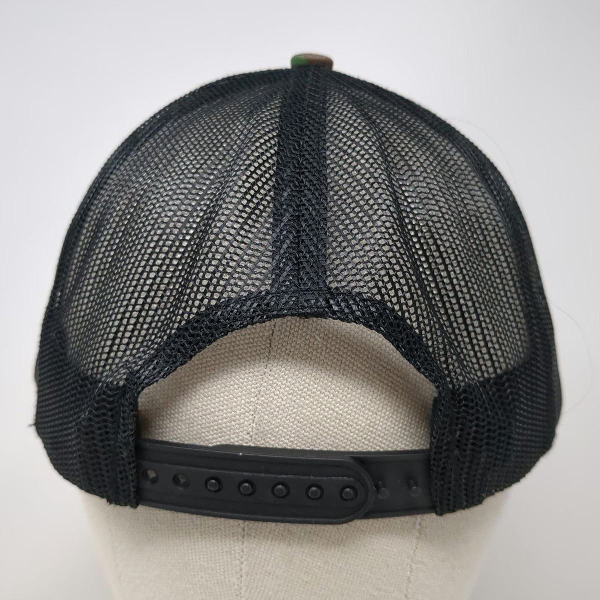 Port Authority Trucker Hat Green Black One Size Camo Leather Patch Gas Company