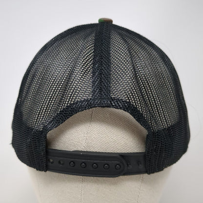 Port Authority Trucker Hat Green Black One Size Camo Leather Patch Gas Company