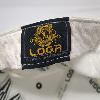 L.O.G.A. Harlem Snapback White One Size Hat Raised Embroidery Green Undervisor