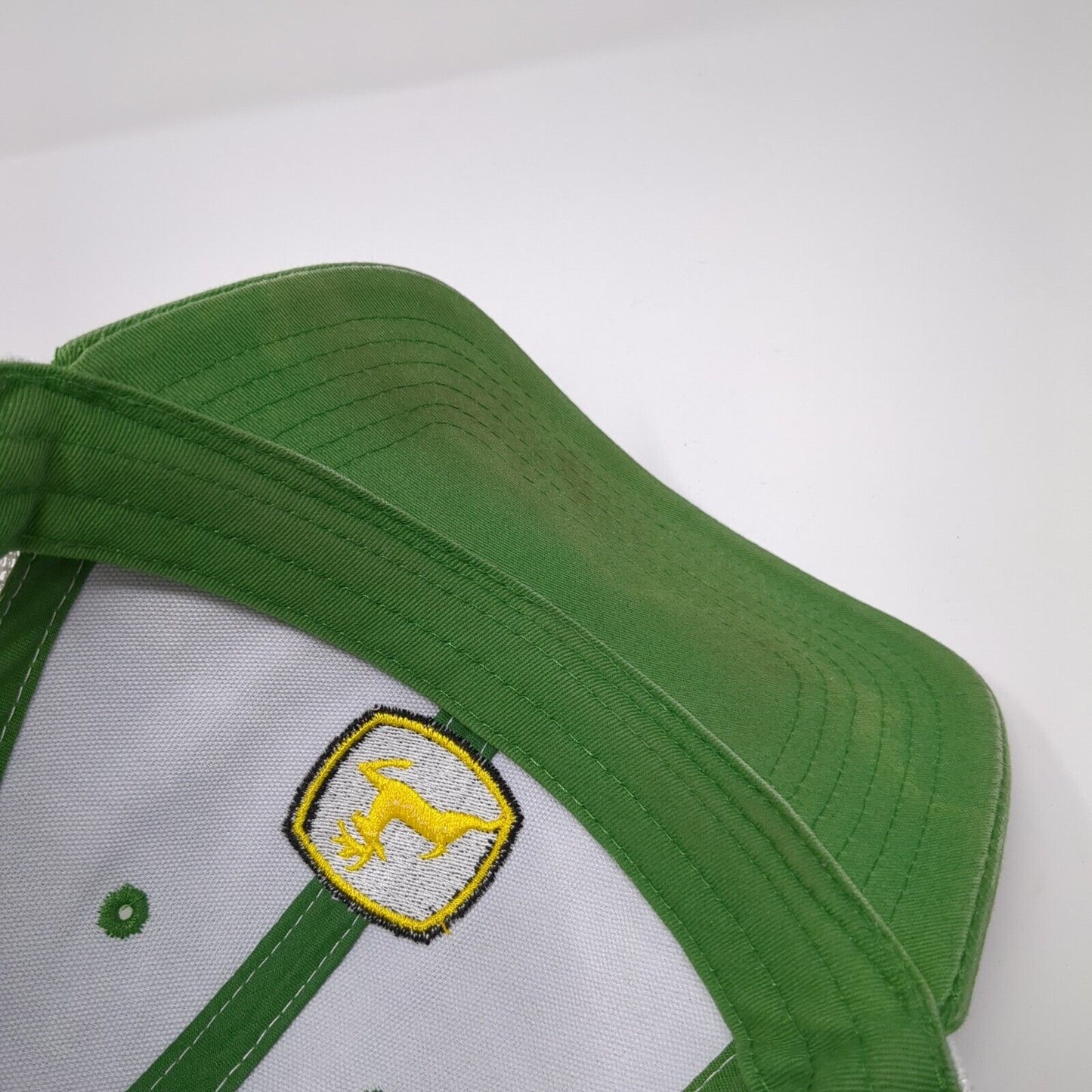 John Deere Snapback Mesh Back Trucker Hat Green One Size Adjustable