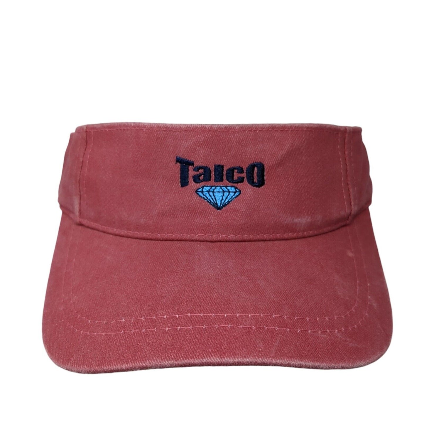 Talco Diamond Sun Visor Hat Red OSFA Adjustable Embroidered Adjustable Legend