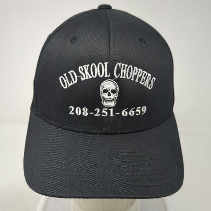 Port Authority Baseball Cap Black M Old Skool Choppers Skull Flexfit Hat 208 ID