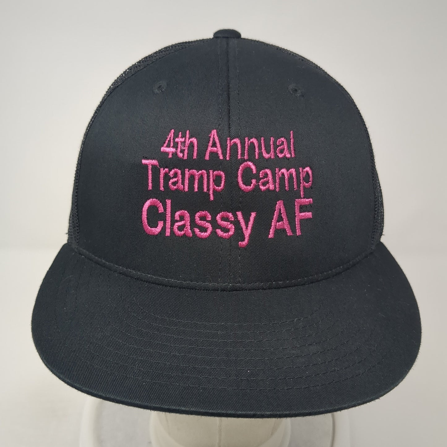 4th Annual Tramp Camp Classy AF Snapback Trucker Hat Black OS Pacific Headwear