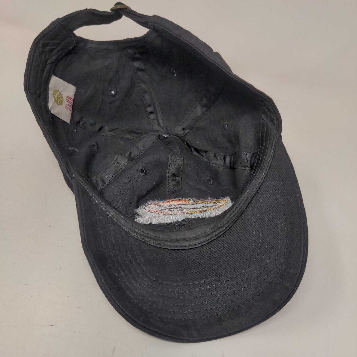 Cozumel Mexico Shark Slideback Hat Black One Size Embroidered 6 Panel