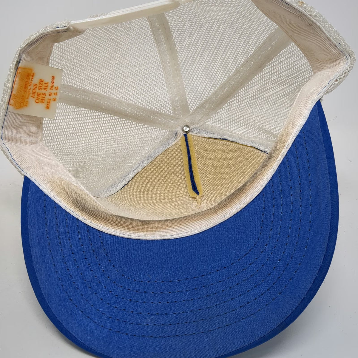 Arnell Trucker Hat Blue White One Size Mesh Snapback AS&E CT Patch Taiwan Tag