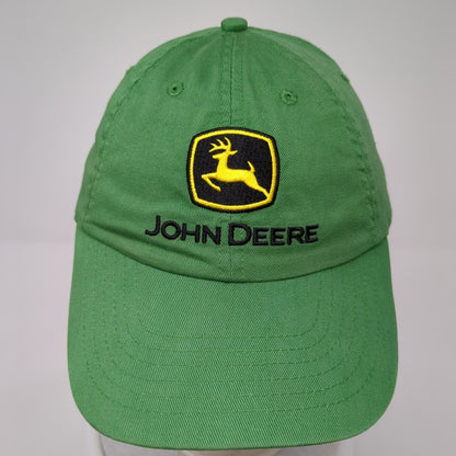 John Deere Strapback Hat Green One Size Adjustable Embroidered 6 Panel Cotton