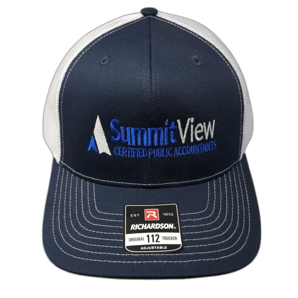 Richardson Trucker Hat Blue One Size Mesh Back Snapback Summit View CPA Logo Hat