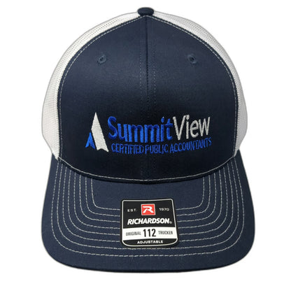 Richardson Trucker Hat Blue One Size Mesh Back Snapback Summit View CPA Logo Hat