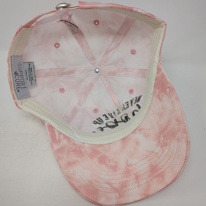 Never Give Up Hope Baseball Cap Pink OS Adjustable Tie Dye Support The Cure