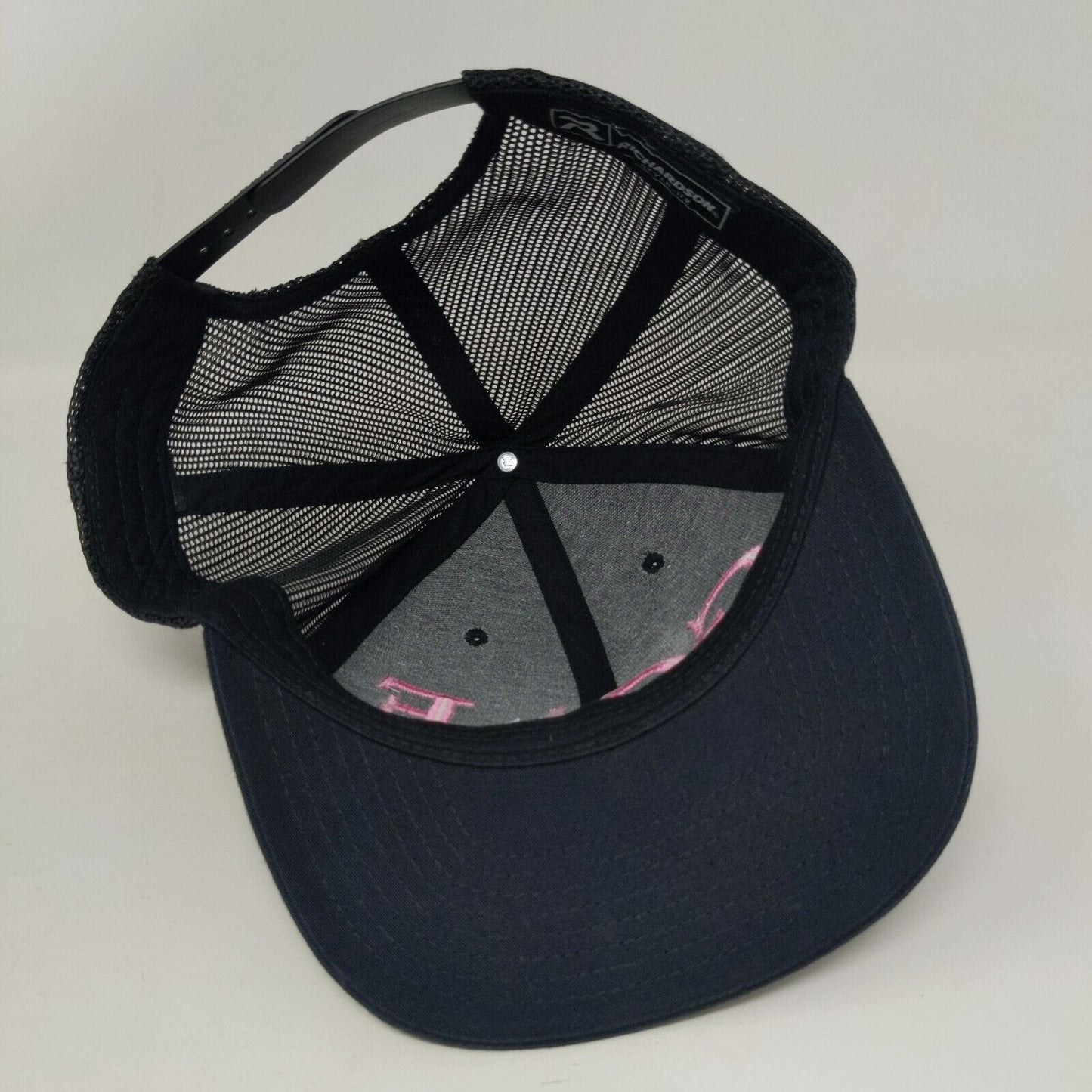 Golf Snapback Mesh Back Trucker Hat Black One Size Embroidered 6 Panel
